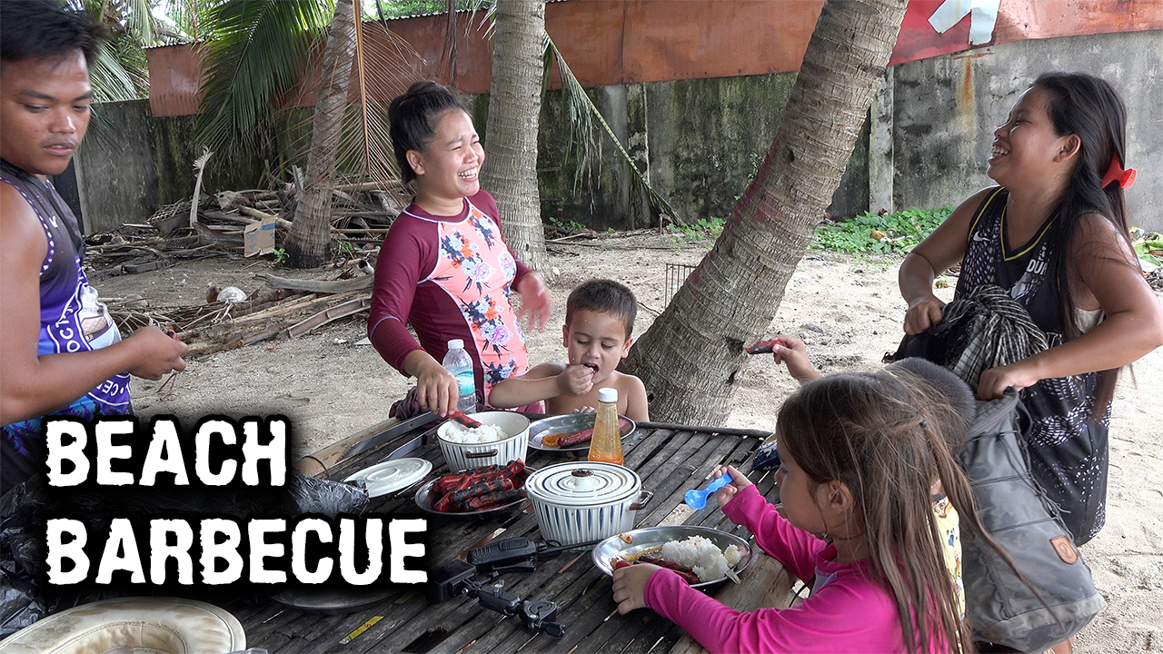 Family Time and Hot Dog Barbecue at the Beach