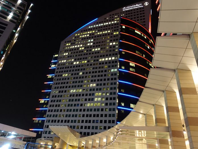 Best Hotel In Dubai Intercontinental Dubai Festival City Review Photo At Night Sony RX100 V 696x522 
